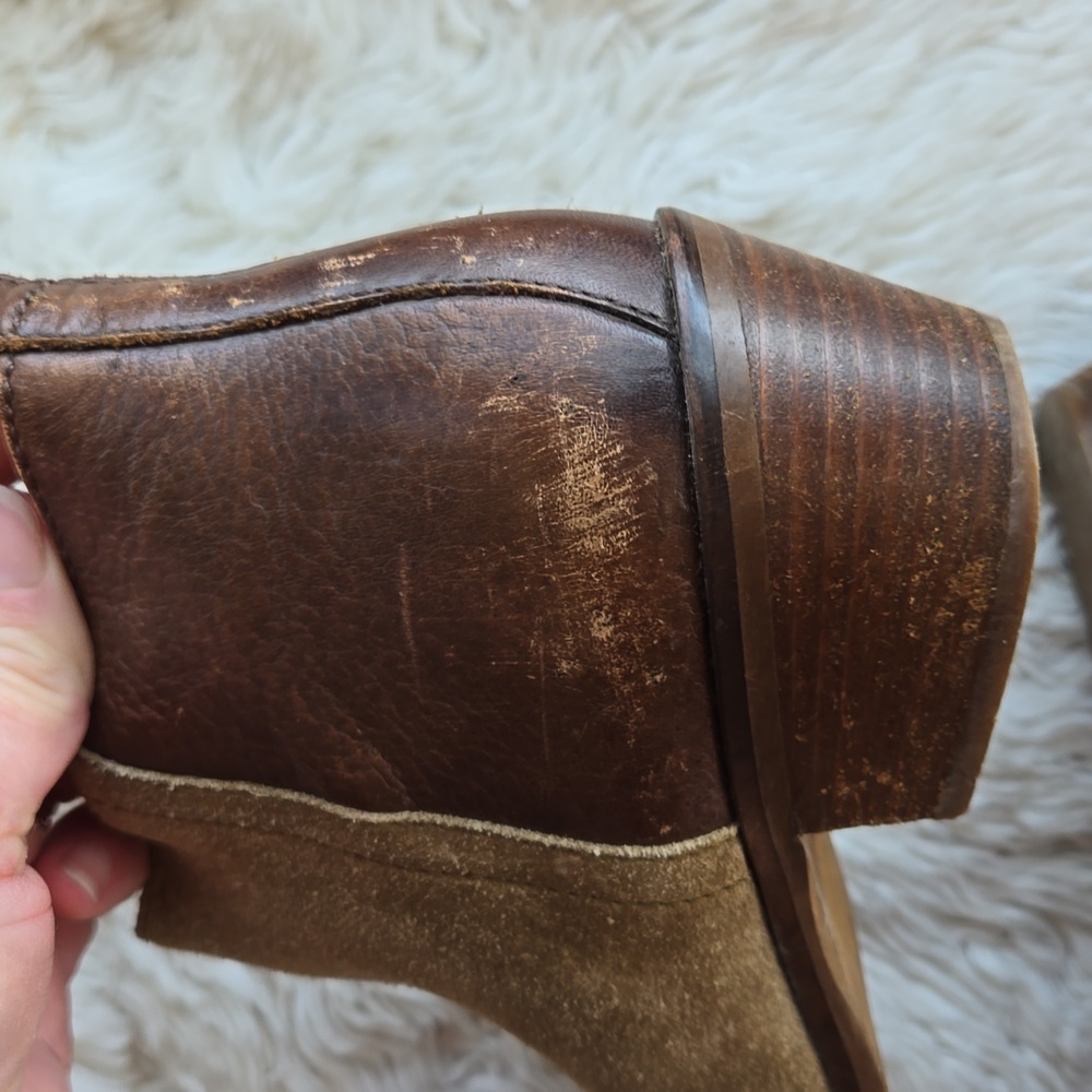 Madewell Cait Distressed Suede/ Leather Ankle Bootie US 7 - Picture 7 of 13